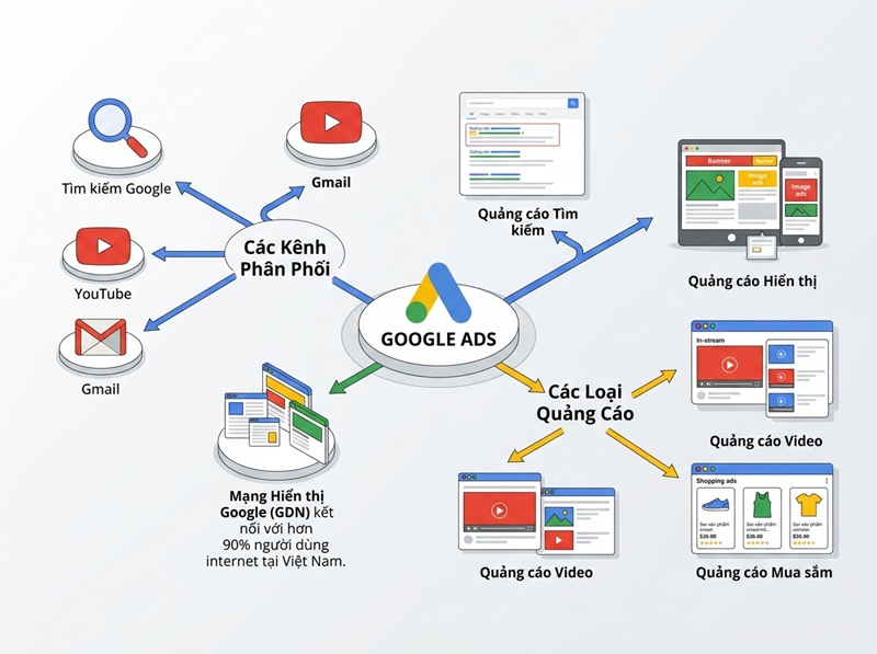 C&aacute;c loại h&igrave;nh quảng c&aacute;o Google Ads