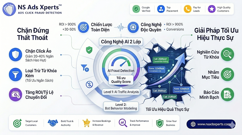 Biểu đồ chi ph&iacute; l&atilde;ng ph&iacute; do click ảo trong Google Ads
