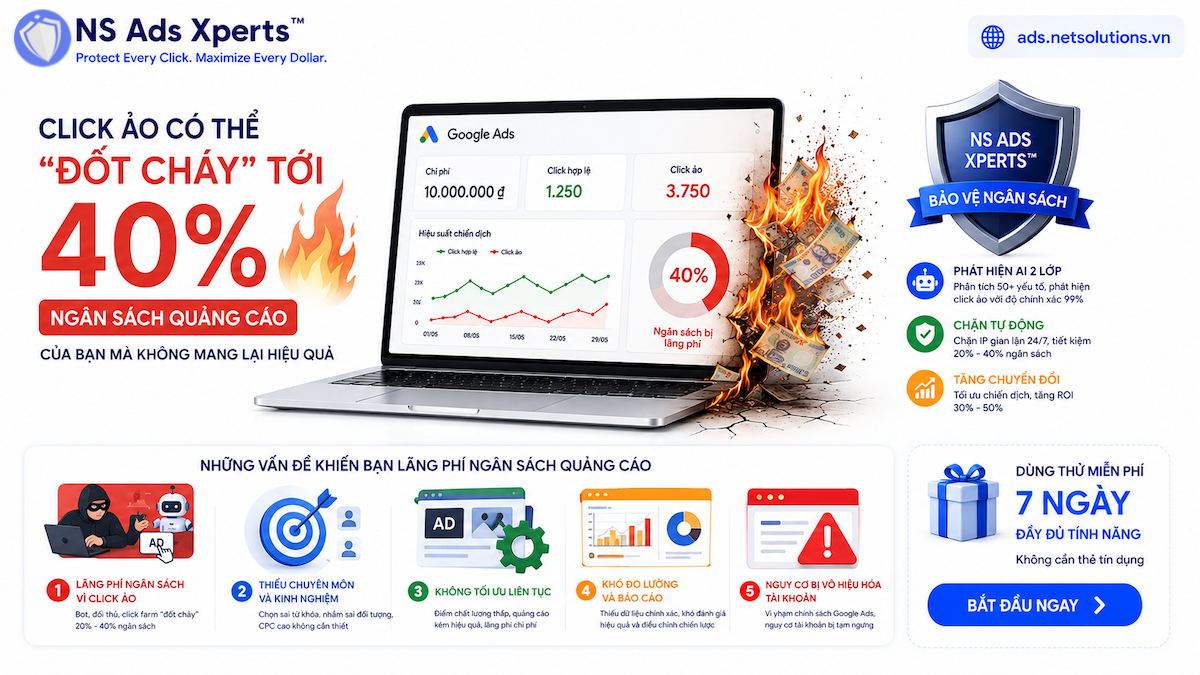 Giao diện bảng điều khiển NS Ads Xperts