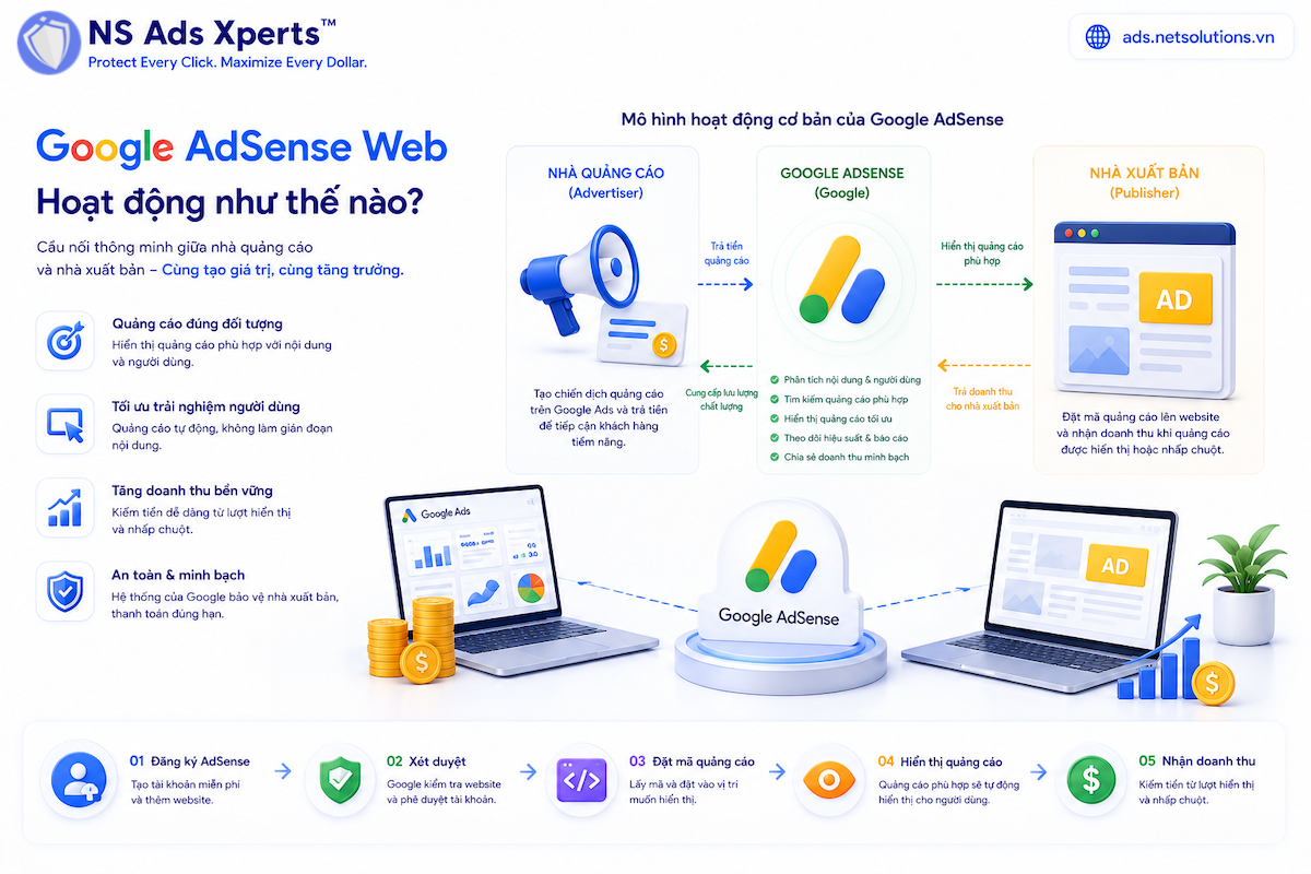 Mô hình hoạt động của Google AdSense